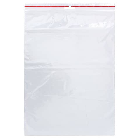 Buste trasparenti chiusura grip in LDPE 50 μm Q-Connect idonee al contatto alimentare  - conf. 1000 pz - 23x32 cm